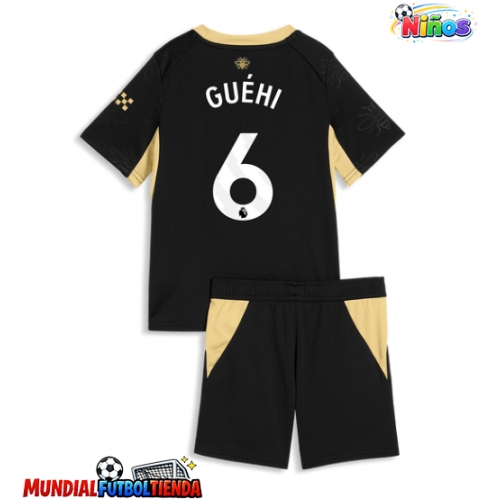 Camiseta Manchester City Marc Guehi #6 Segunda Equipación Replica 2026-27 para niños mangas cortas (+ Pantalones cortos)